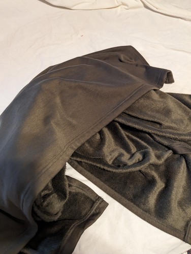 Fleece-Lined Poncho One Size Green Lagenlook Warm Cozy Boxy Oversized Cabin - Picture 5 of 9