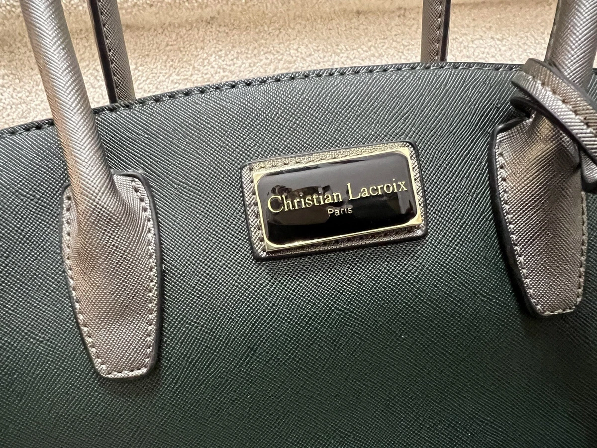 Christian Lacroix Smoke Gray Green Bucket Large Purse