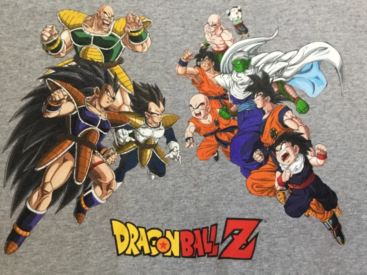  Dragon Ball Z Anime Characters Group Shot Mens Black Graphic  Tee Shirt : Clothing, Shoes & Jewelry