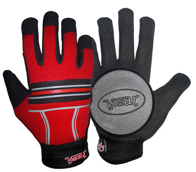 Longboard/Rutsch/Free Ride Handschuhe mit hochwertigen Pucks Farbe Rot
