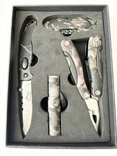 Wild2Be Premium 4 piece Real Tree Knife Multi-tool Set - Camo