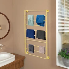 10-Bar Wall Mounted Scarf Rack Bathroom Towels Storage Rack Wall Display Rack