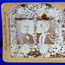 President William McKinley & Wife Ida 1896 Stereograph Very Rare Stereoview