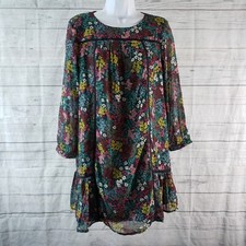 Ann Taylor LOFT Womens Mini Dress Sz XS Blue Pink Floral