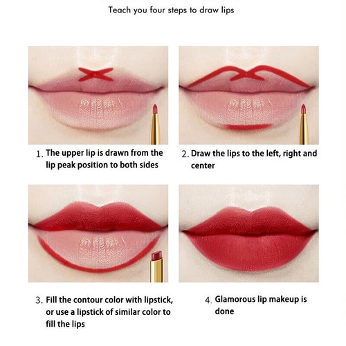 12 Color Waterproof Dual Pencil Lipstick Pen Matte Lip Liner Long Lasting Makeup - Picture 10 of 22