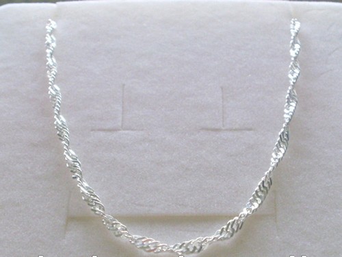 Sterling Silver Anklet, Solid Silver Fancy Twist Chain Ankle Bracelet, 9" - 12" - Picture 7 of 19