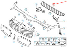 BMW 7 E65 Motorhaubenlufteinlass Grundierter Kühlergrill 51137026324 NEU