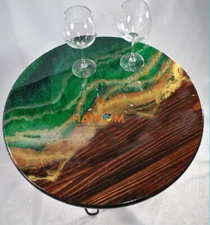 Green Ocean Epoxy Resin Table Top Decorative Furniture Kitchen Accessories Decor