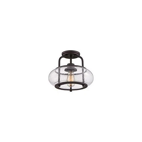 Quoizel TRG1712OZ One Light Semi-Flush Mount Fixture, Bronze Finish, 10" - Picture 5 of 9