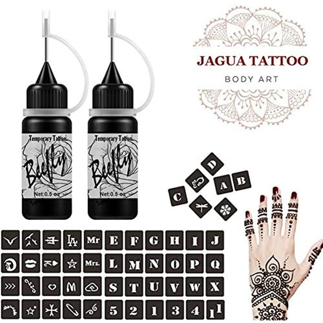 Jagua Black Tattoo Ink/Gel Kit Temporary Tattoos, Semi Permanent