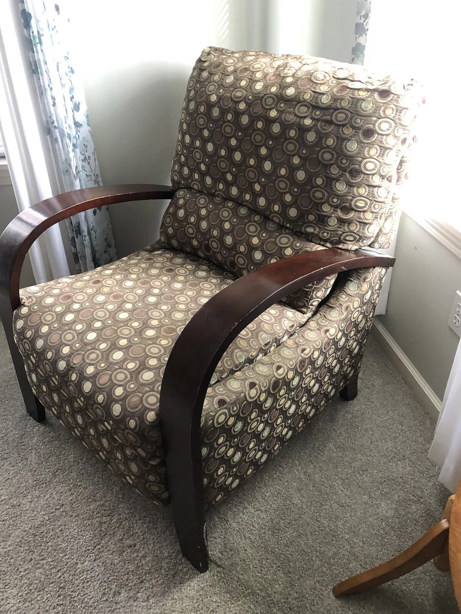 retro cool, looking circles wooden arm ￼Recliner Chair