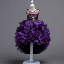 Flower Girls Tiered Tulle Princess Dress Kids Princess Birthday Gown Tutu Dress