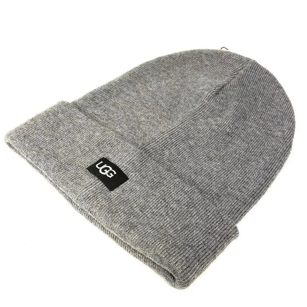 UGG Unisex Knit Oversized Cuff Beanie Hat Classic Gray One Size