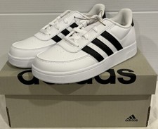Adidas Breaknet 2.0 Youth Lace Up Tennis Shoes White/Black NEW US Size 4