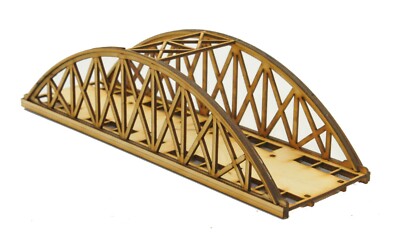 TT-BR012 einspurige kurze Bogensehnenbrücke Spur TT:120 Modell Laser Cut Bausatz