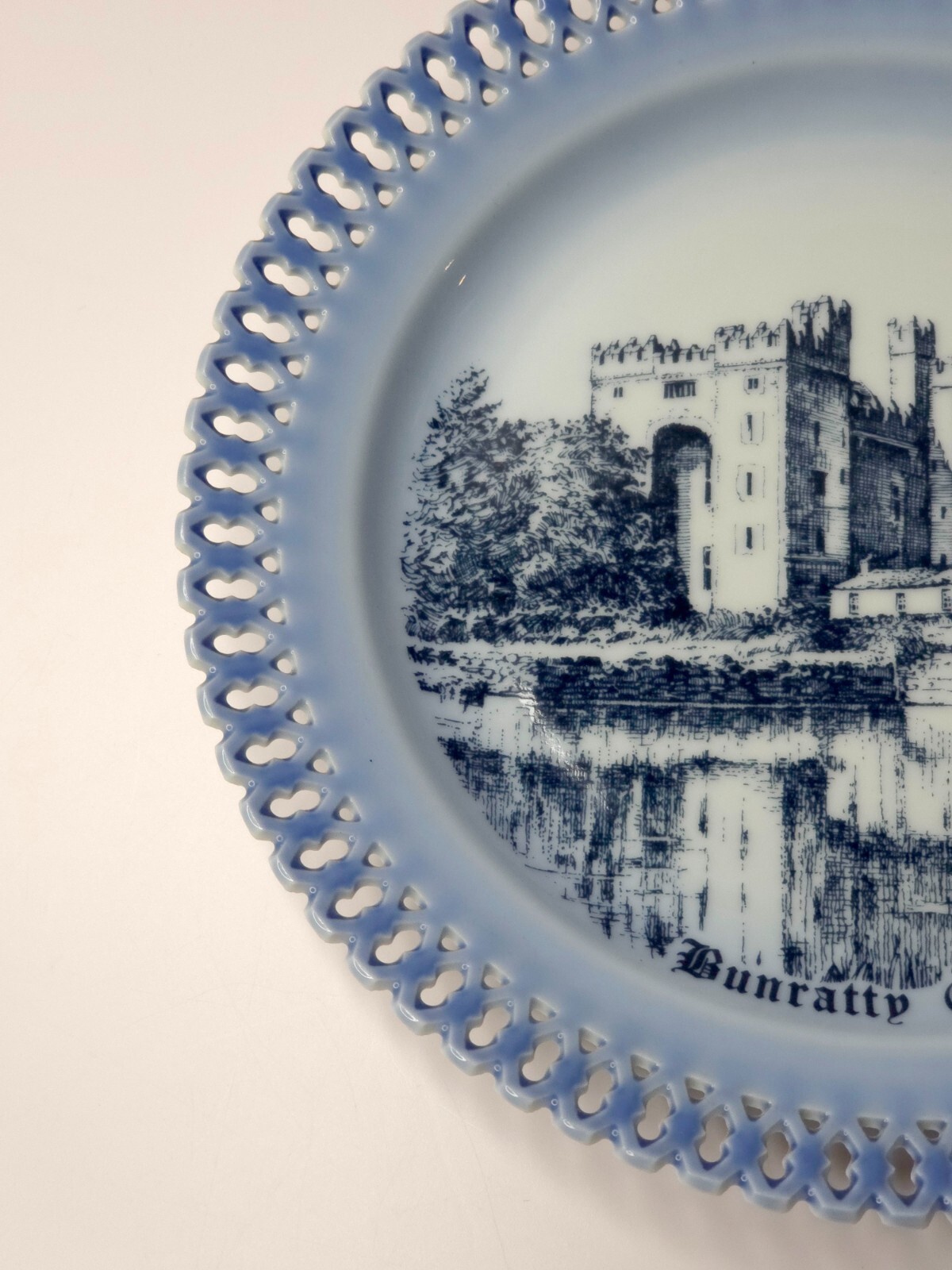 Vintage Bunratty Castle, Ireland Souvenir Plate B&G Porcelain Reticulated