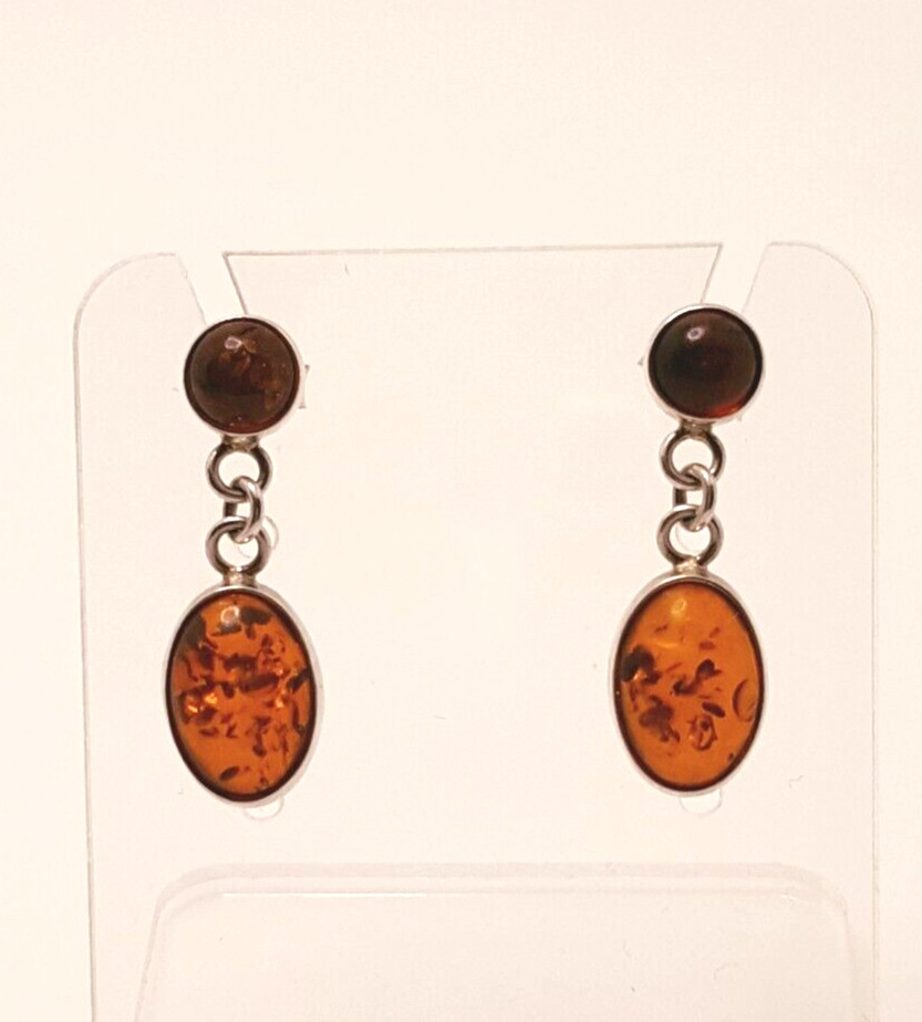Gorgeous Real Baltic Ambers Stud Dangle Earrings … - image 2