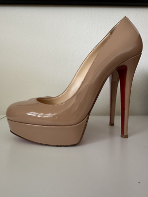 Christian Louboutin Bianca Nude Patent Heels Size 8 | eBay