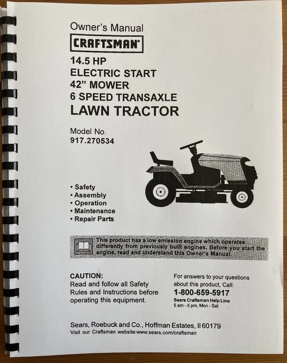 Craftsman 42 inch riding mower manual sale