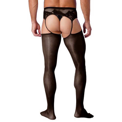 Sexy Men Pantyhose Sheer Nightwear Sissy Garter Stockings Crossdressing Lingerie - Picture 29 of 106