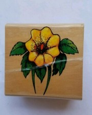 Flower Morning Glory Wooden Rubber Stamp
