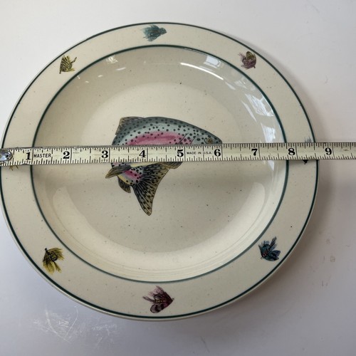 Folkcraft Gres ROINBOW TROUT di Scotty Z 8 1/2" piatto insalata rotondo - Foto 3 di 3