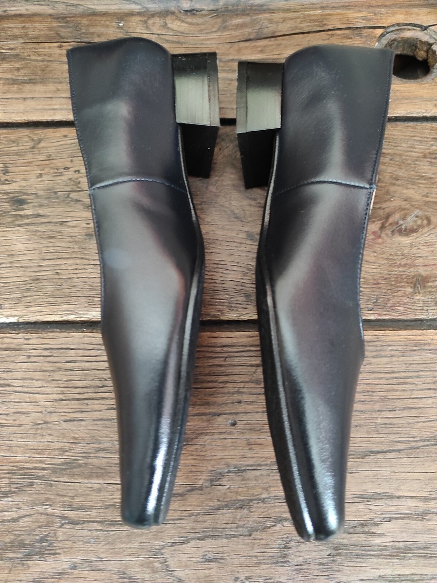 Escarpins Cuir Noir Pour Hôtesses - Taille 40.5 - Talons Moyens - Neufs Sans Boîte