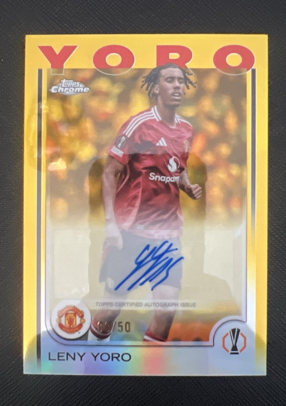 Lenny Yoro - Autograph Gold #/50 (1:487 PACKS) - 24-25 Chrome UEFA