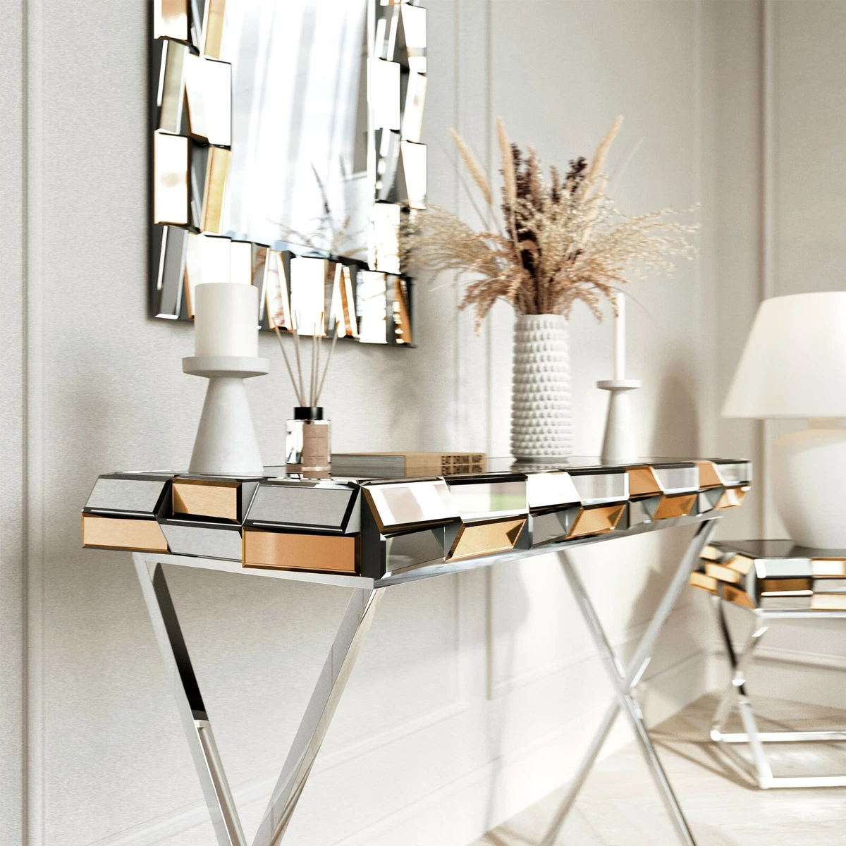 Console table under mirror deals