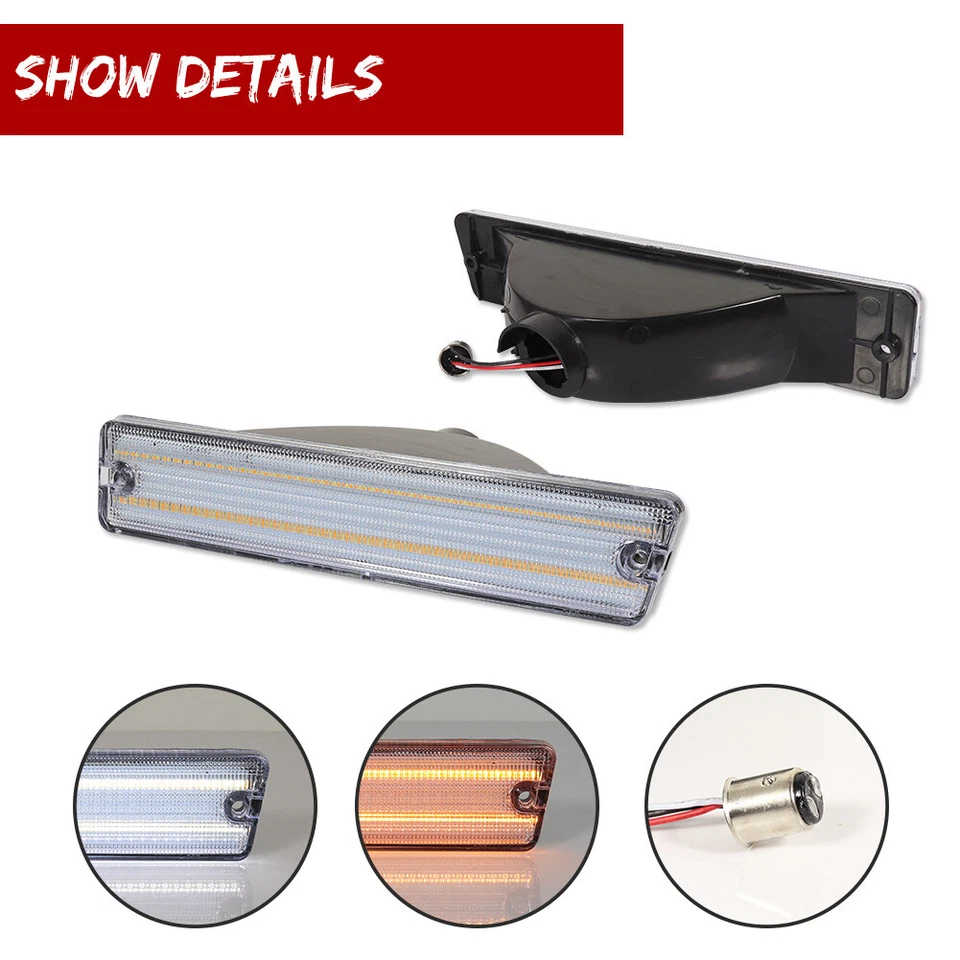 Luces de señal de giro LED DRL Switchback transparentes para 81-88 Oldsmobile Cutlass Supreme Foto 4 de 4