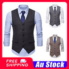 <!--F#f_0-->Mens Herringbone Tweed Lapel Wool Waistcoat V-Neck Vest Vintage Suit S-2XL<!--F/-->