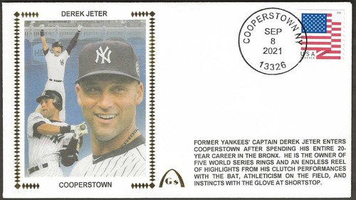 Derek Jeter Un-Signed Hall Of Fame HOF Gateway Stamp Cachet New York Yankees