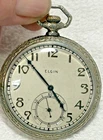 Vintage 1925 Elgin Pocket Watch 12S/17J Grade 345 White Golf Filled Case RUNS