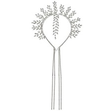 Headband with Crystal Tassel Glamorous Tiara Delicate for Brides
