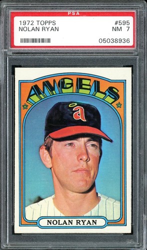 1972 Topps #595 Nolan Ryan HOF California Angels PSA 7 NM
