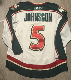 2007 08 Kim Johnsson Minnesota Wild NHL Hockey Game Worn Jersey Set 3