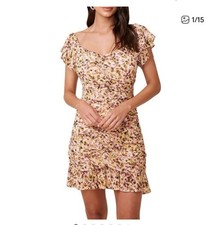 astr the label shirred flutter mini dress Size XS