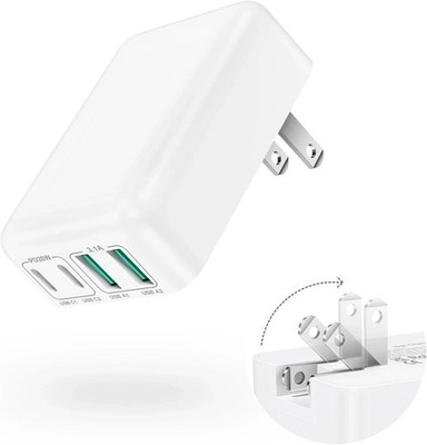 40W USB C Charger Block Flat USB C Wall Charger Slim Dual Port Type C Fast C