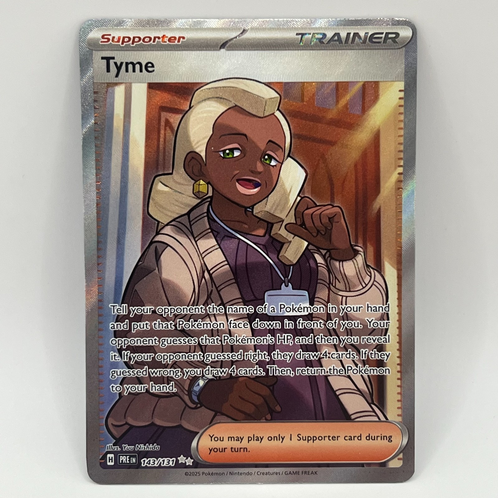 Pokemon Scarlet & Violet Prismatic Evolutions Tyme Ultra Rare 143/131 NM