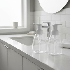 Sleek 8oz BPA-Free Foaming Soap Dispenser Pump Bottle Set of 2 - Modern Design
