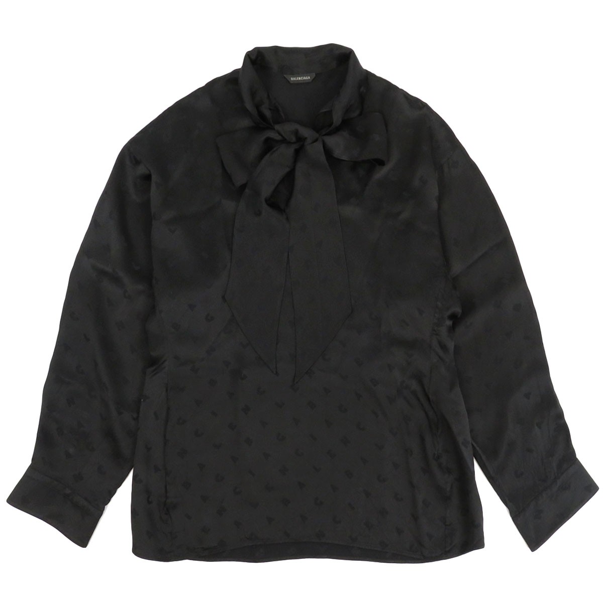 BALENCIAGA logo bowtie blouse Women black 【A】 thumbnail 4