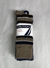New Nautica Socks Men  s 5 Pair Multicolor Crew Sock Business Casual Dress Active