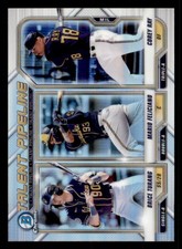 2021 Bowman Chrome Refractors #TPMIL Brice Turang/Corey Ray/Mario Feliciano