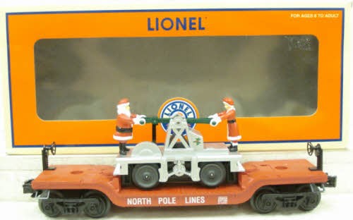 Coche plano de Navidad Lionel 6-26843 calibre O con coche de mano LN/caja | Condition: Used