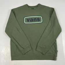 Vans Sweatshirt Mens Medium Green Classic Long Sleeve Lined Skater Skateboarding