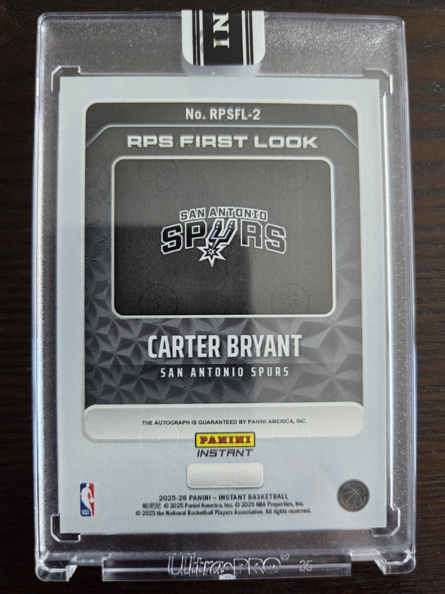 Carter Bryant 2025-26 Panini Instant Rookie Premiere RPS First