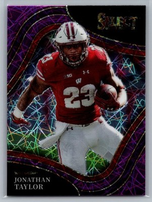 2022 Panini Select Draft Picks JONATHAN TAYLOR #/100 #183 Badgers Purple Lazer