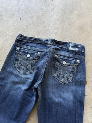 MEK Denim USA Kingston Jeans Womens 32x33 Boot Cut Low Rise Flap Pocket Y2K Twee