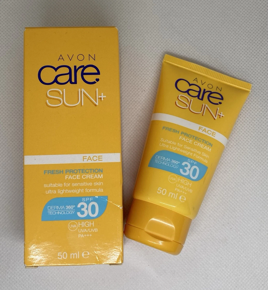 Avon Care Sun+ SPF 30 Fresh Protection Face Sun Cream 50ml x 3 UVA/UVB Sensitive