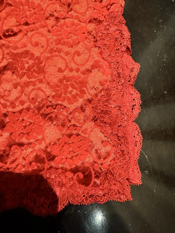 Винтажная эластичная атласная кружевная отделанная юбка-карандаш Ann Ferriday M - Изображение 4 из 4